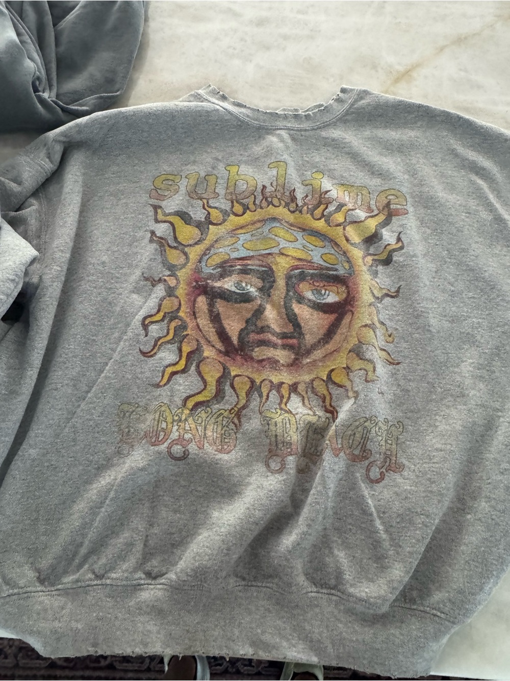 Sold out awesome Sublime Sun Graphic Gray Crewneck Sweatshirt
